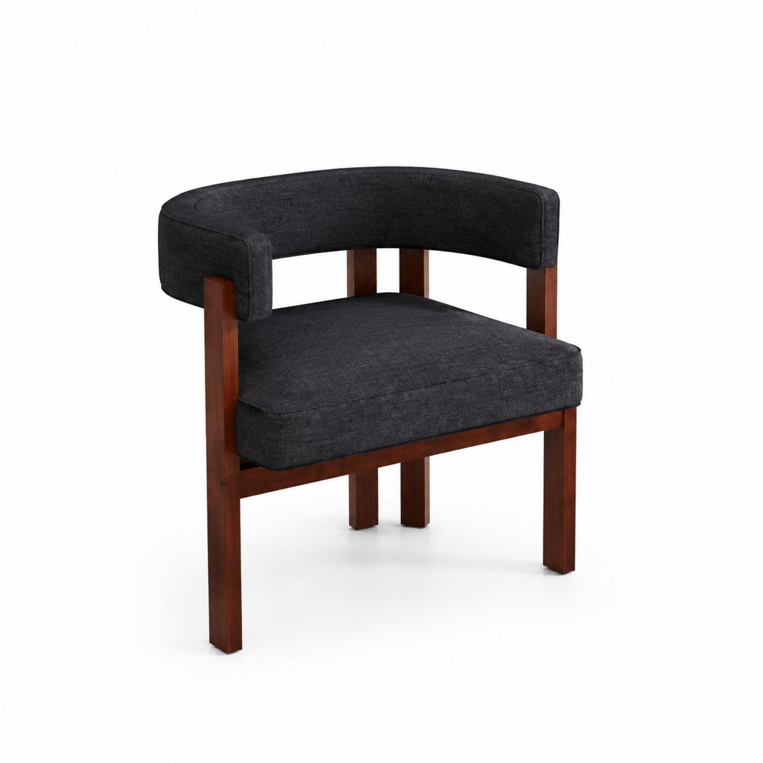 Chaise en bois et polyester noir-Xelvoriant