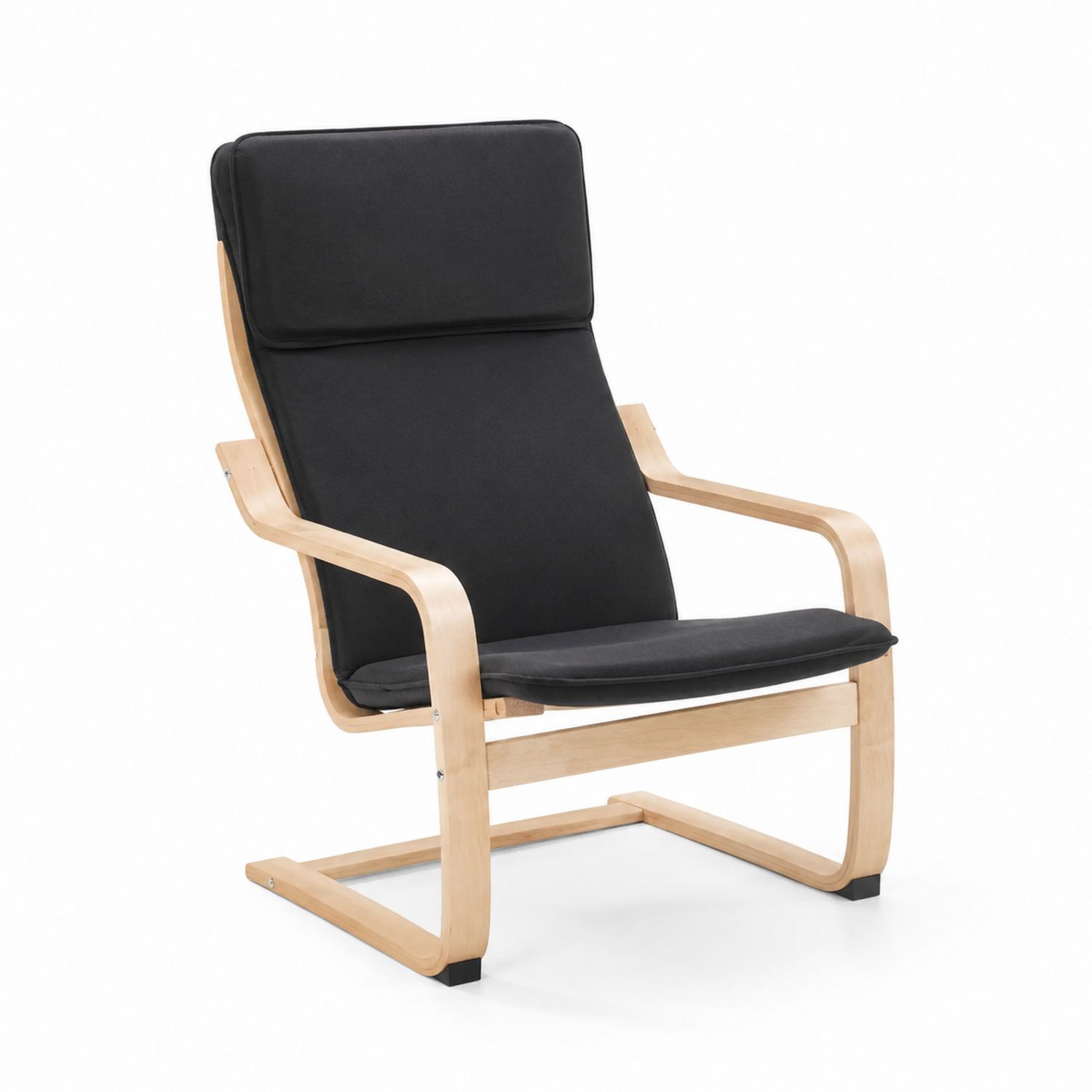 Chaise en bois et tissu noir-Xelvoriant