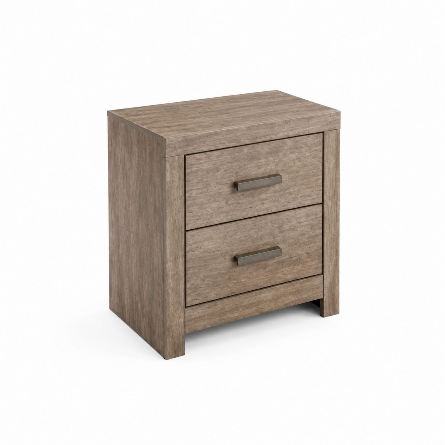 Table de chevet en bois avec 2 tiroirs Marron-Xelvoriant