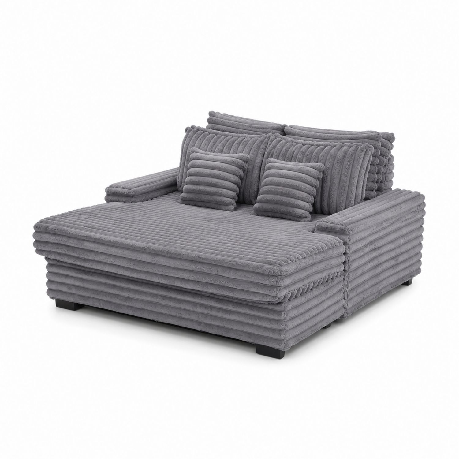 Canapé deux places en tissu chenille gris-Xelvoriant