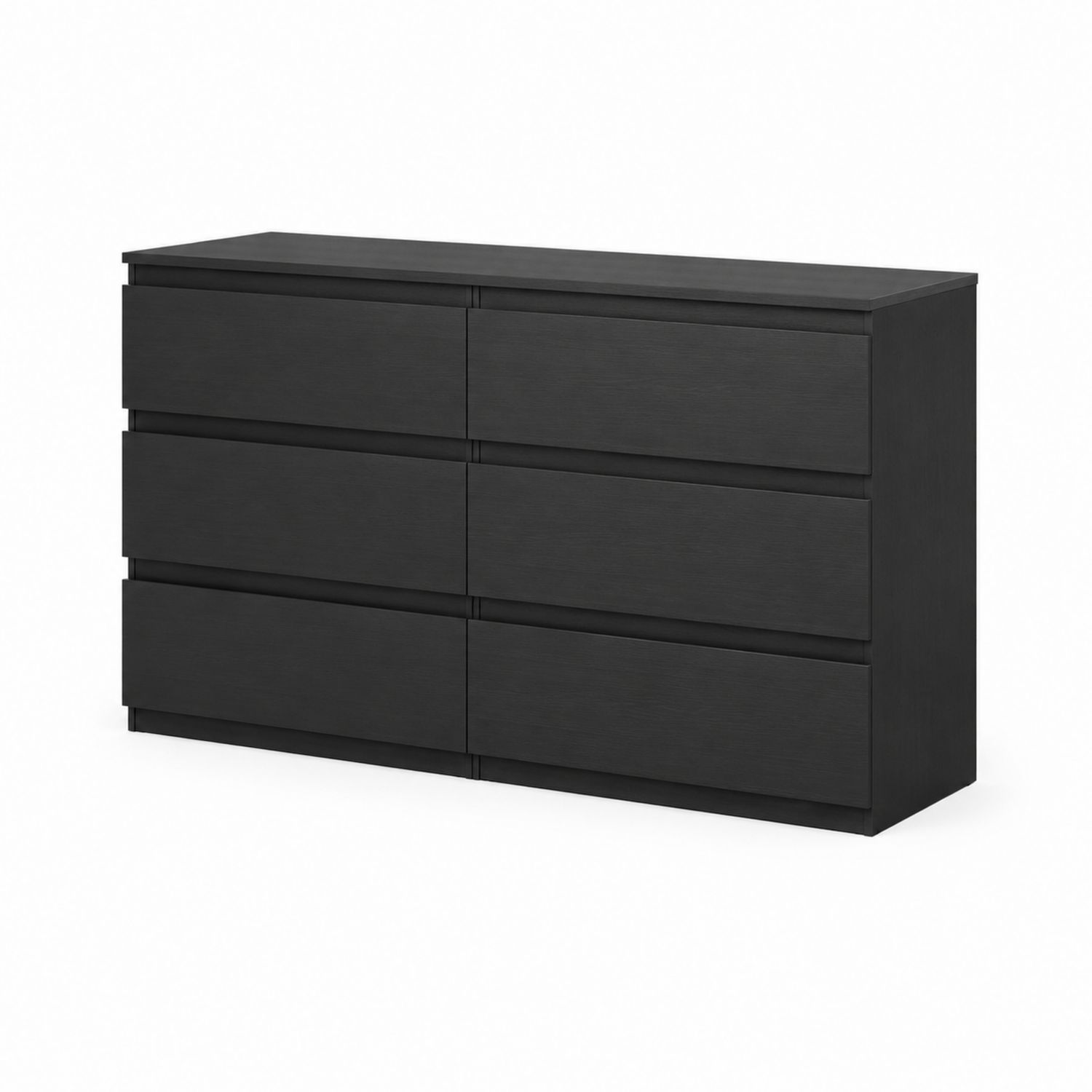 Commode 6 tiroirs en bois noir 120x75x40 cm-Xelvoriant