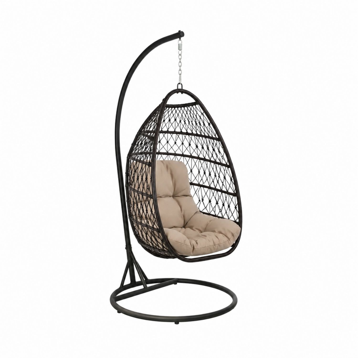 Chaise suspendue en résine tressée avec coussin polyester-Xelvoriant