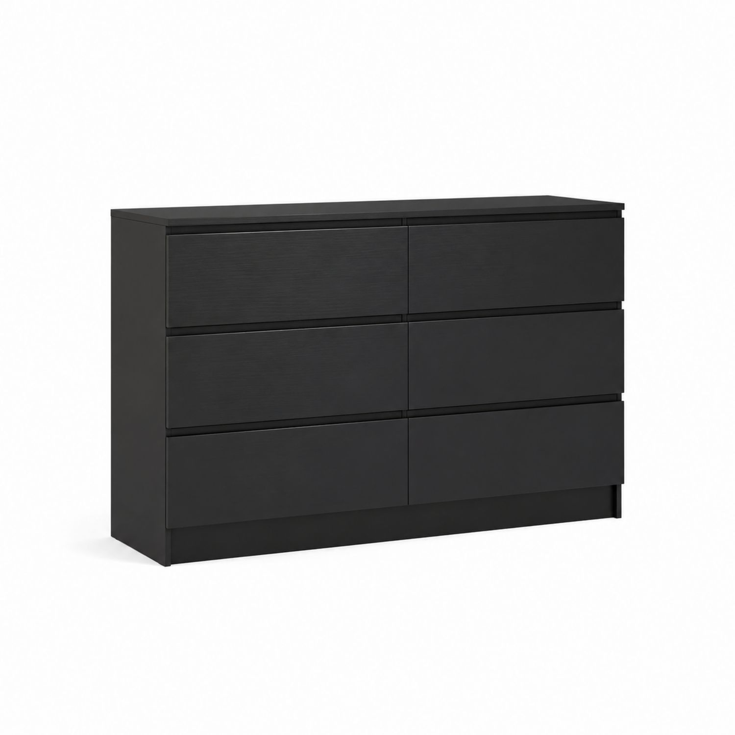 Commode en Bois Noir 6 Tiroirs 120x75x40 cm-Xelvoriant