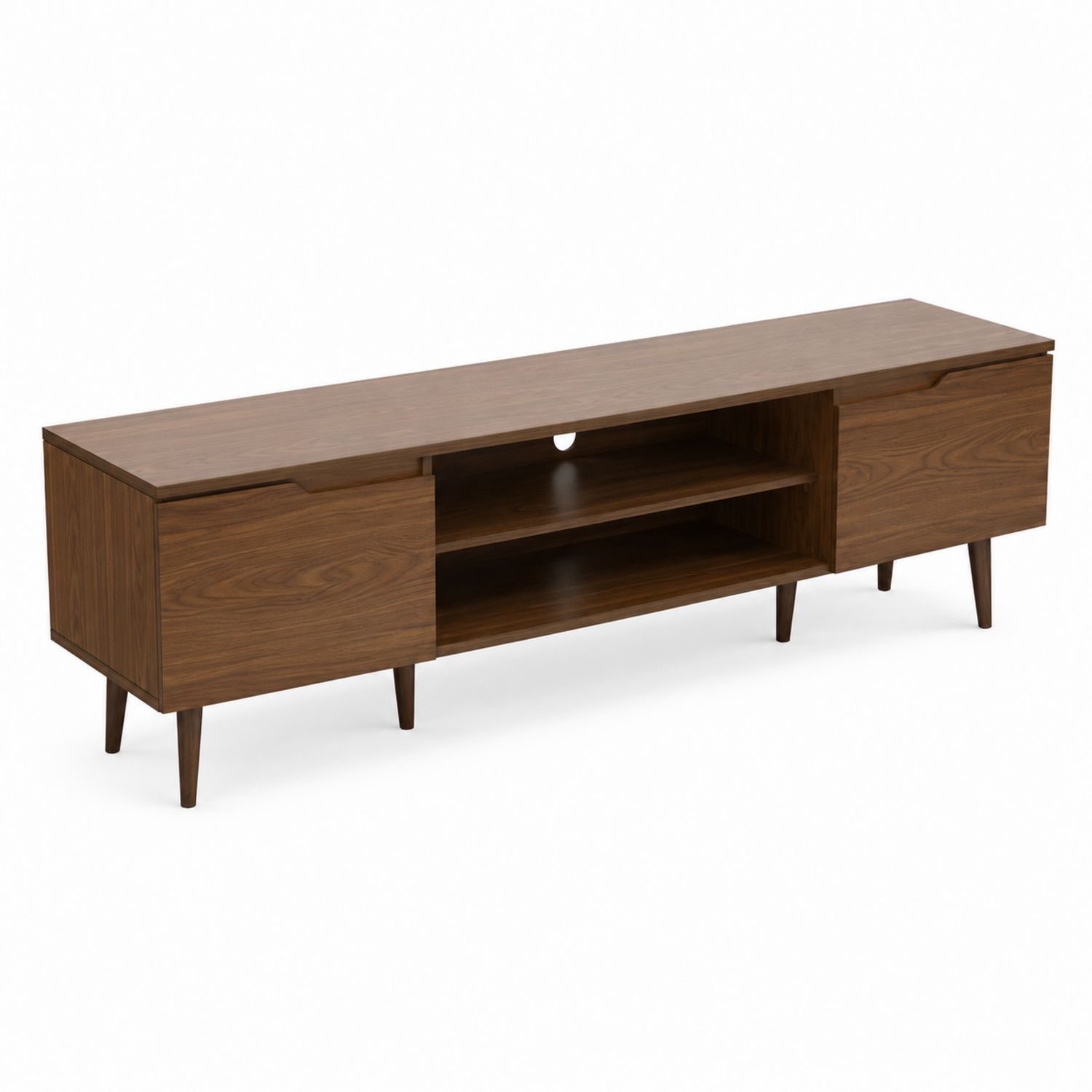 Meuble TV en bois noyer 180x40x50 cm