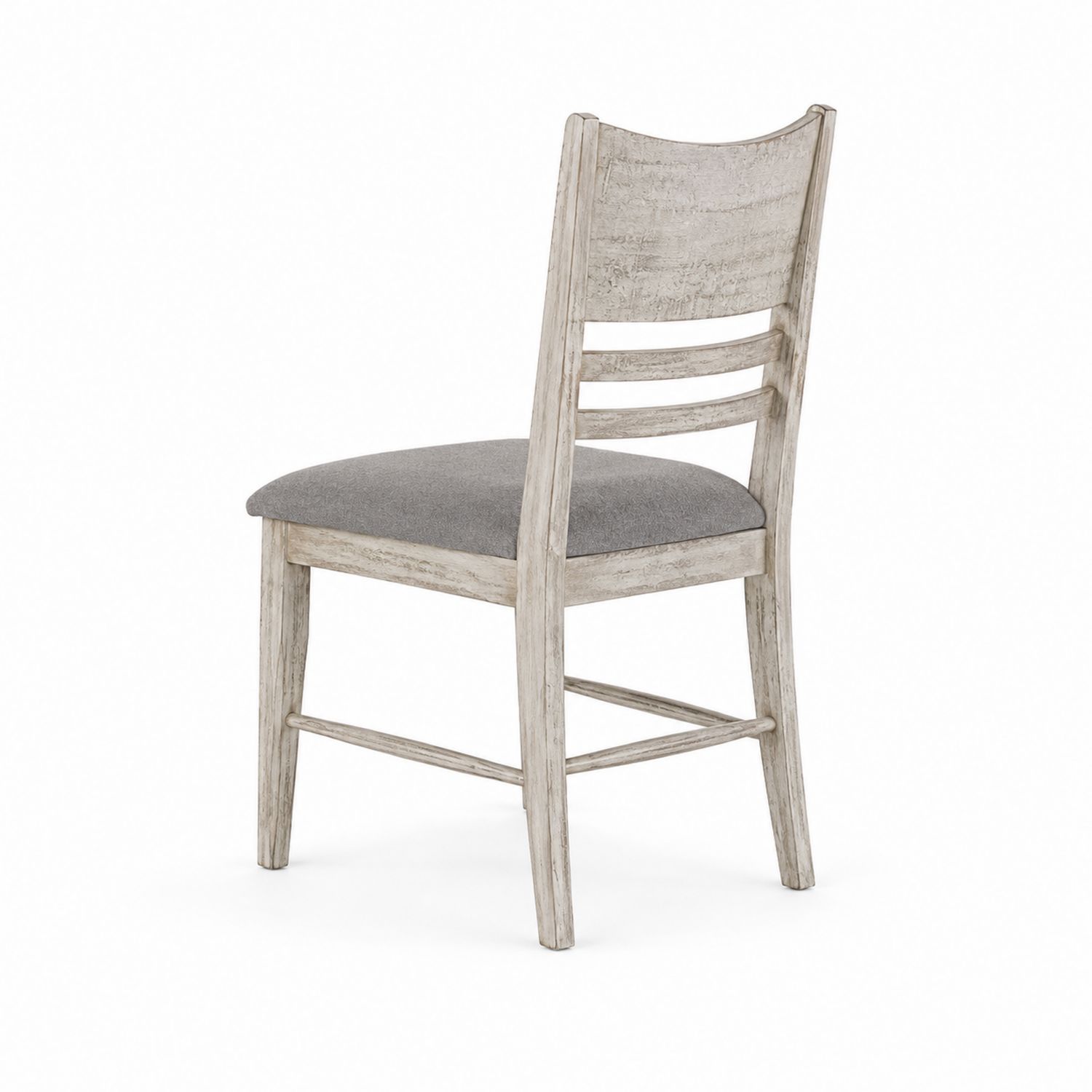 Chaise en bois avec assise en tissu gris