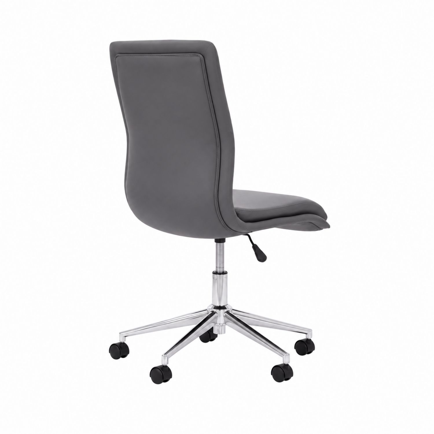Chaise de bureau réglable en cuir synthétique Gris avec base en métal