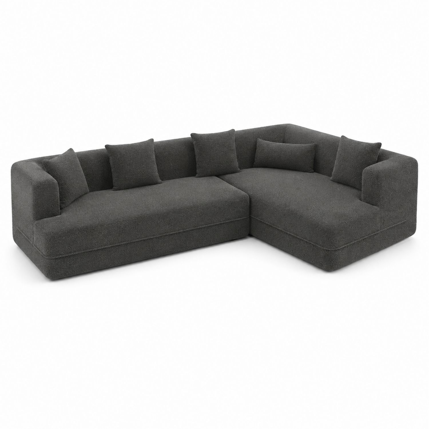 Canapé d'angle en tissu gris 300x200 cm