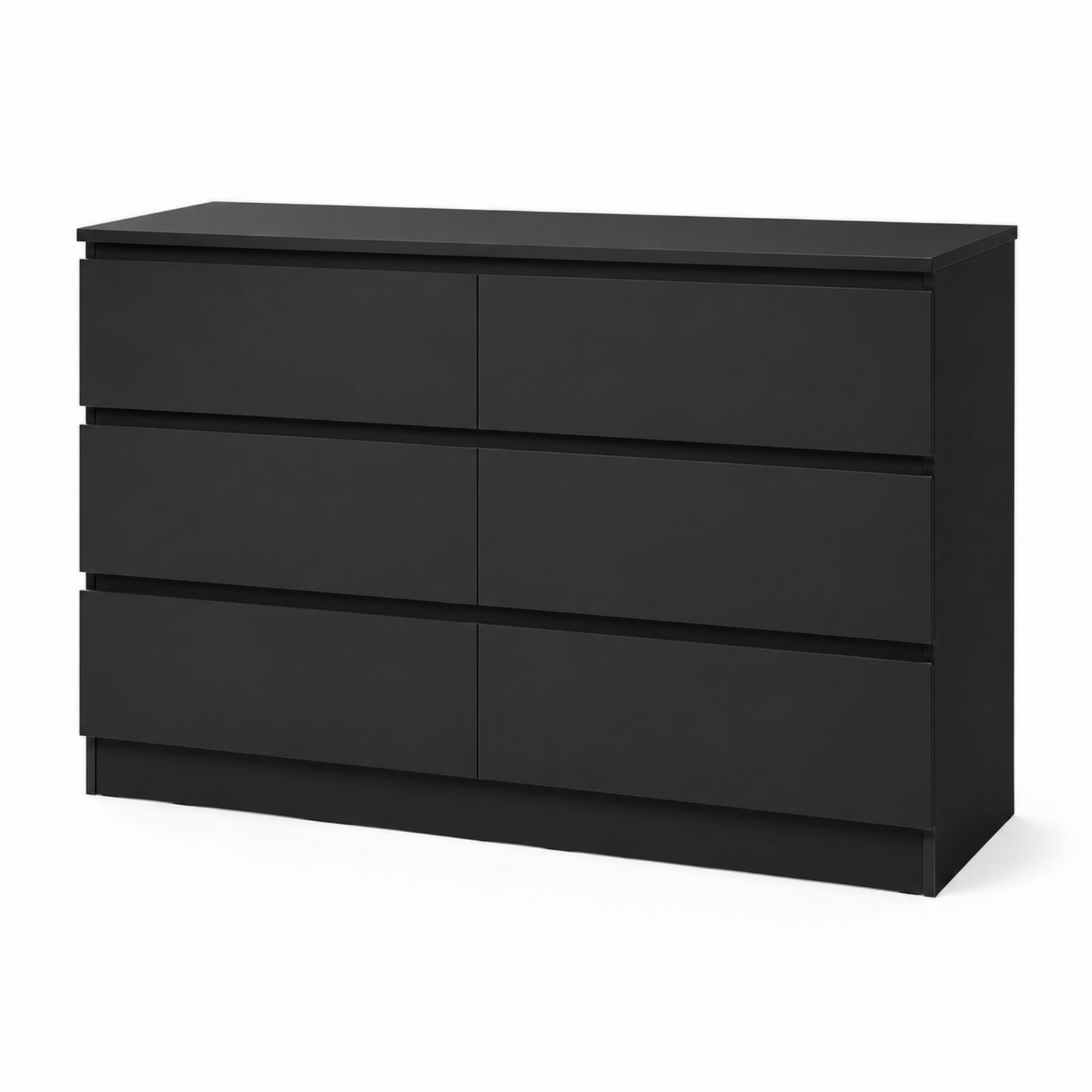 Commode à 6 tiroirs en bois MDF noir