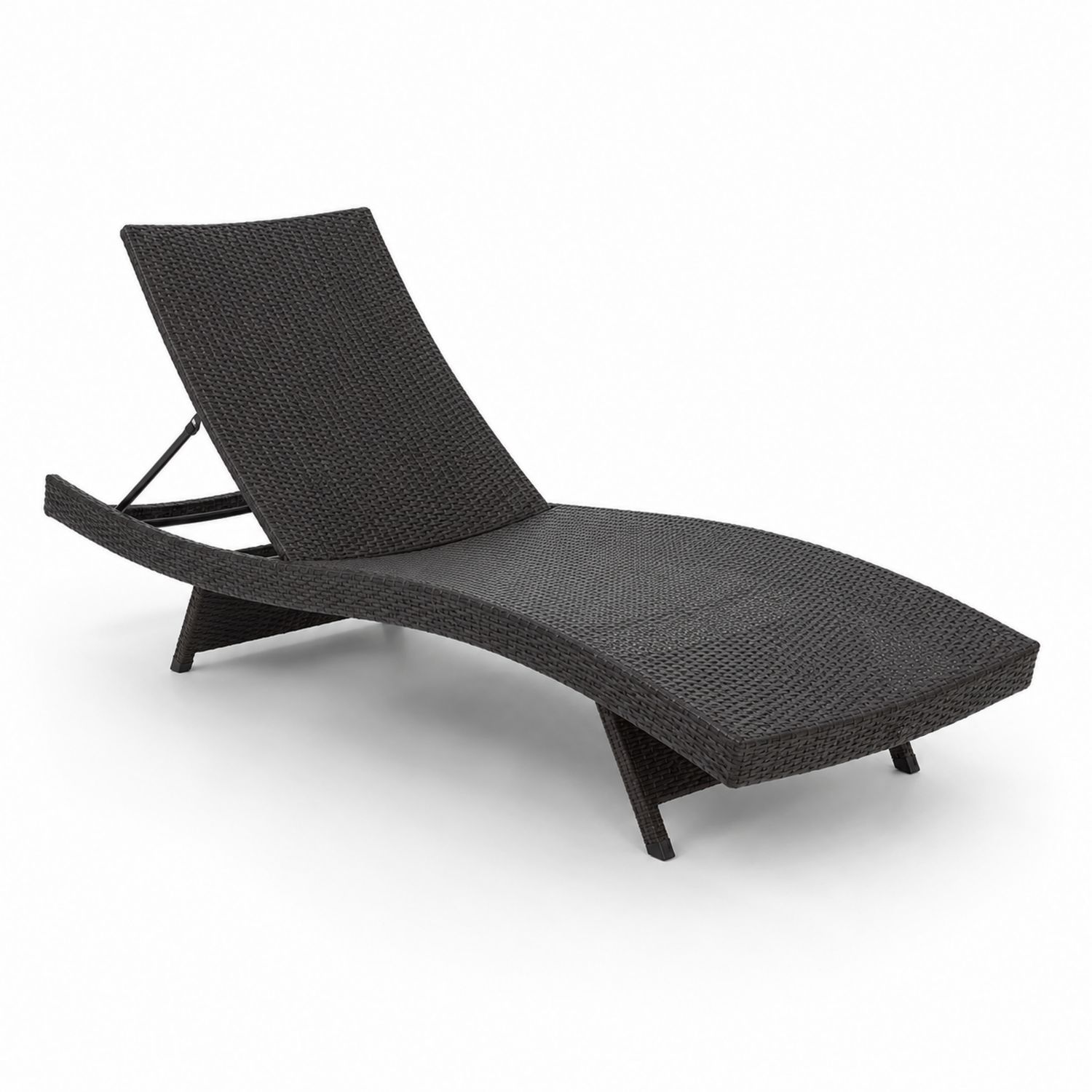 Chaise Longue de Jardin en Résine Tressée Marron