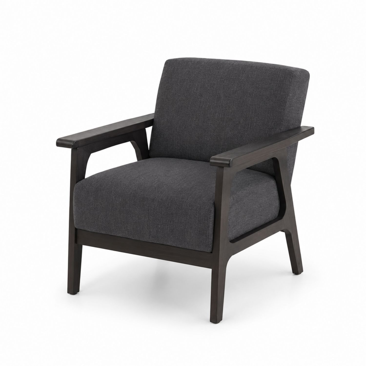 Fauteuil en tissu avec cadre en bois Gris