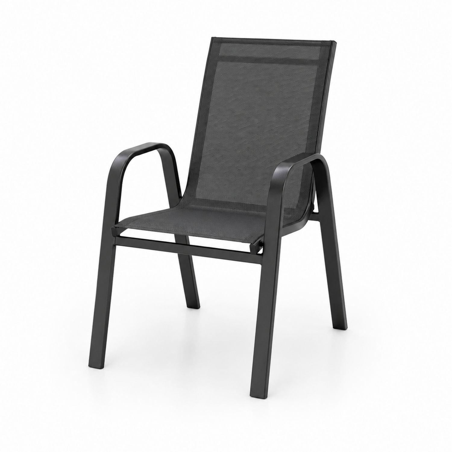 Chaise d'extérieur en métal et textilène Noir