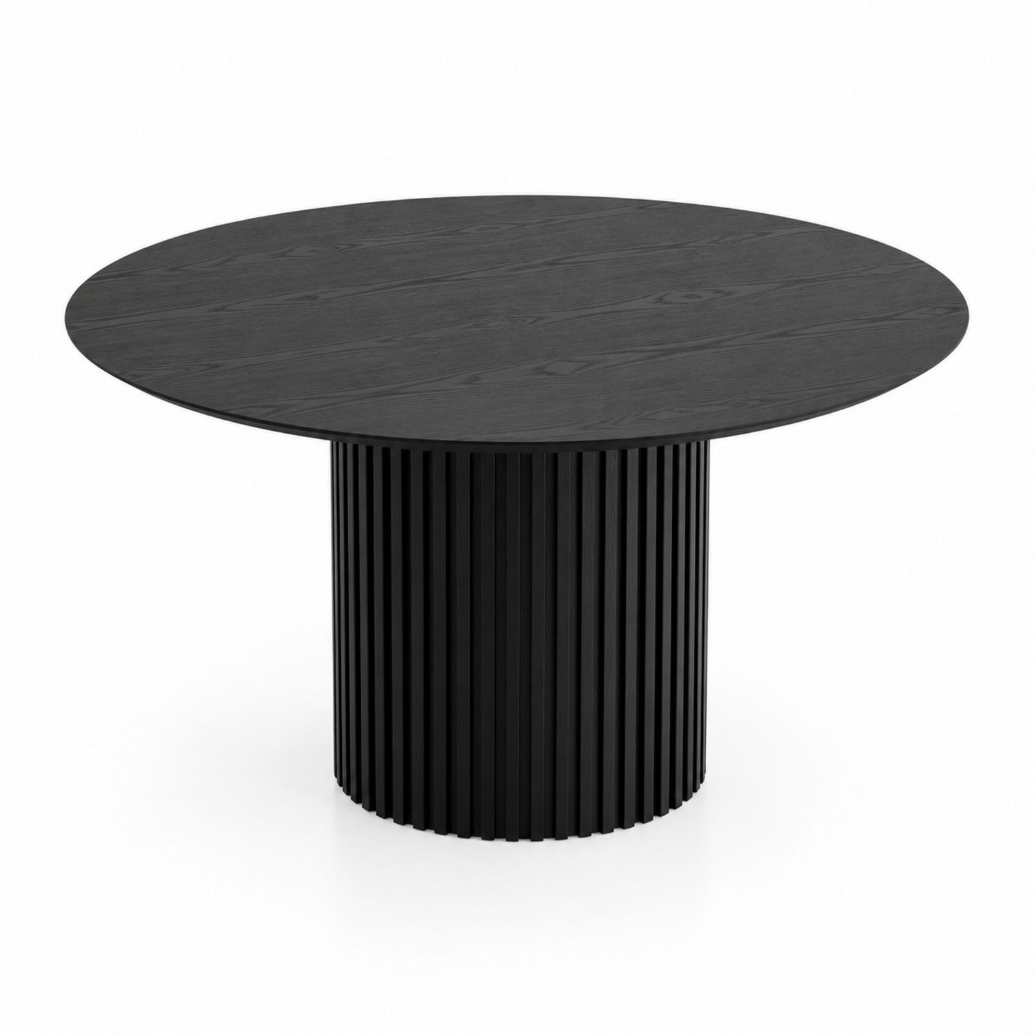 Table à manger ronde en bois de frêne noir