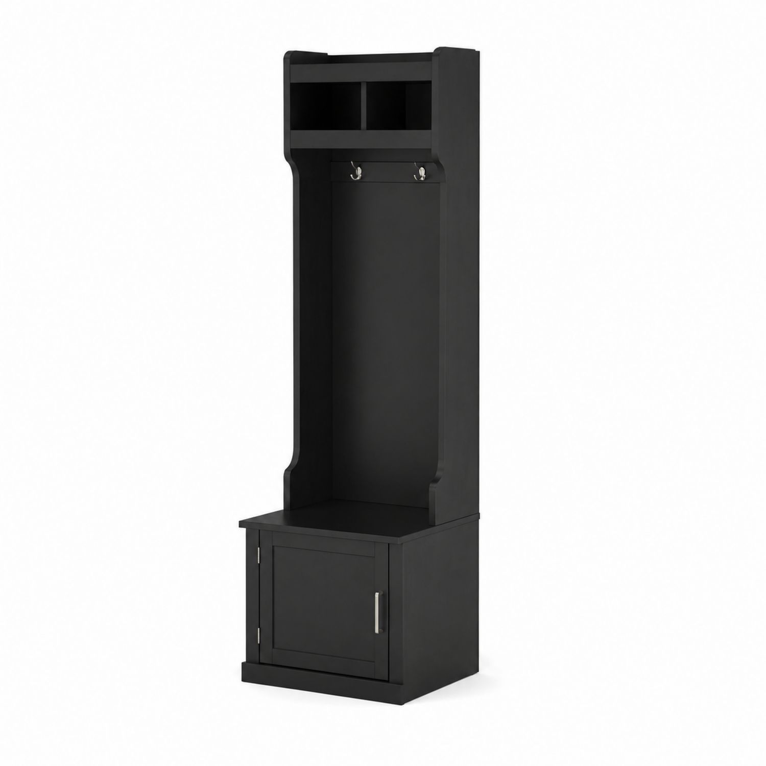 Porte-manteau avec étagère intégrée en bois noir
