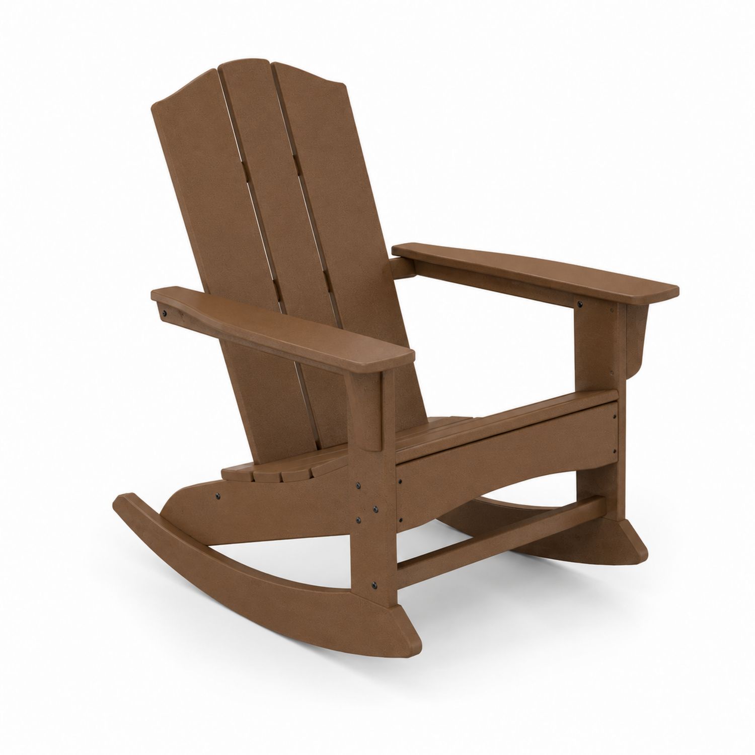 Chaise à bascule en plastique marron pour extérieur