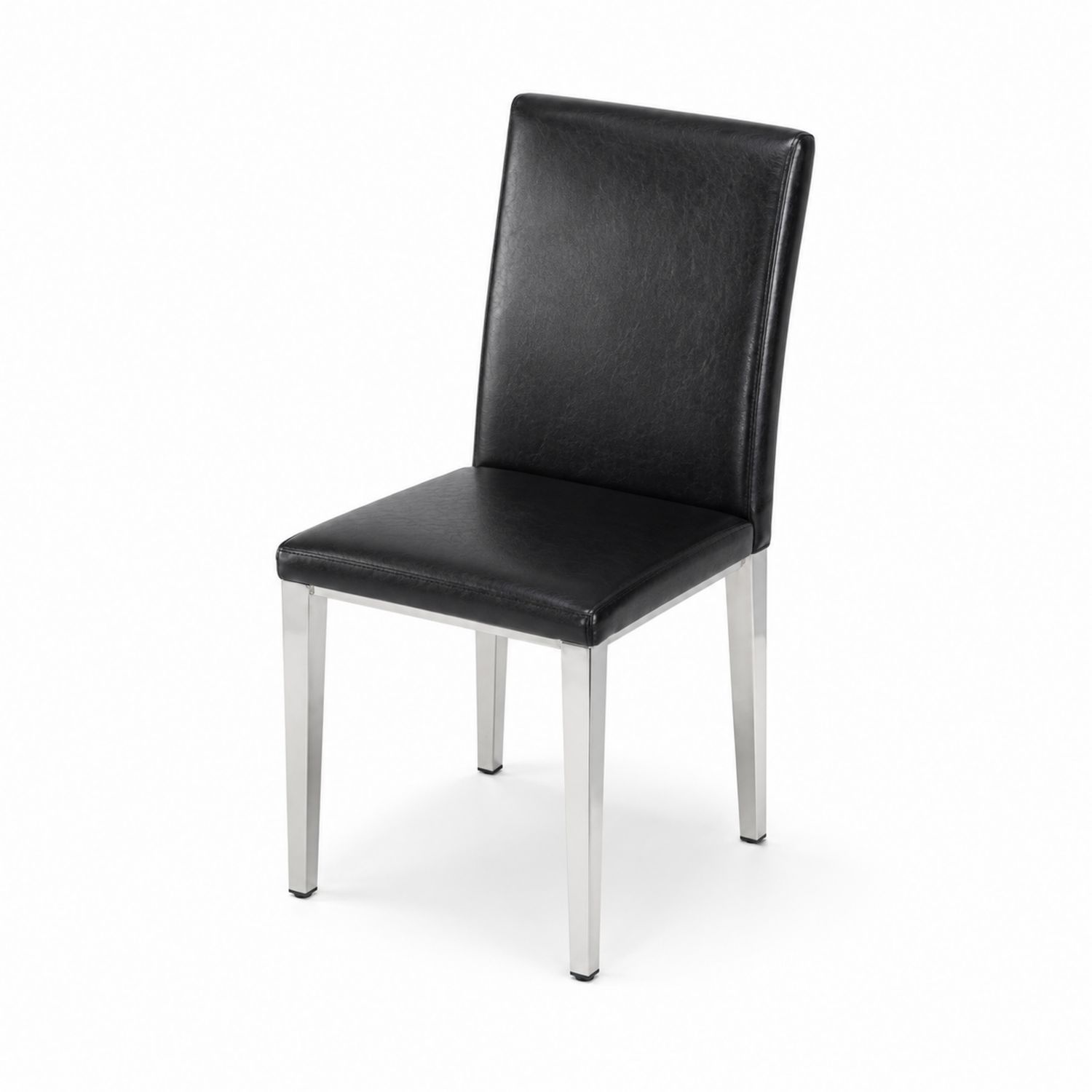 Chaise en métal et simili cuir Noir 45x55x95 cm