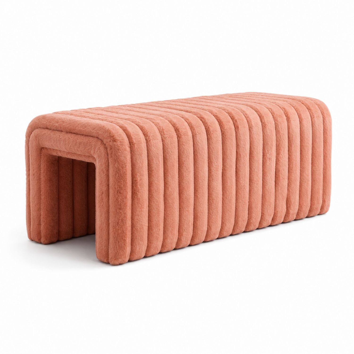 Banc en tissu rose 120x45x45 cm