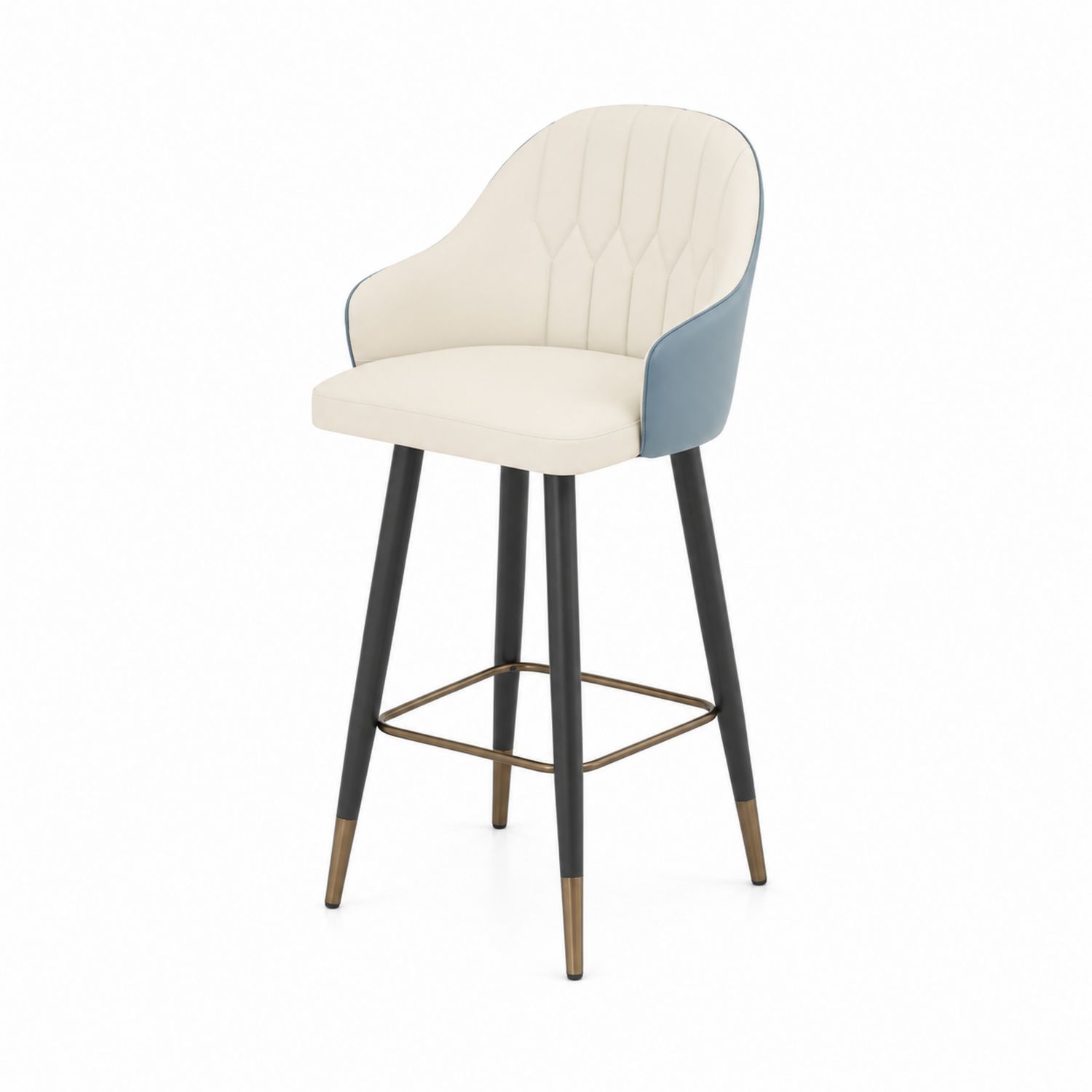 Tabouret de bar en cuir synthétique avec pieds en métal