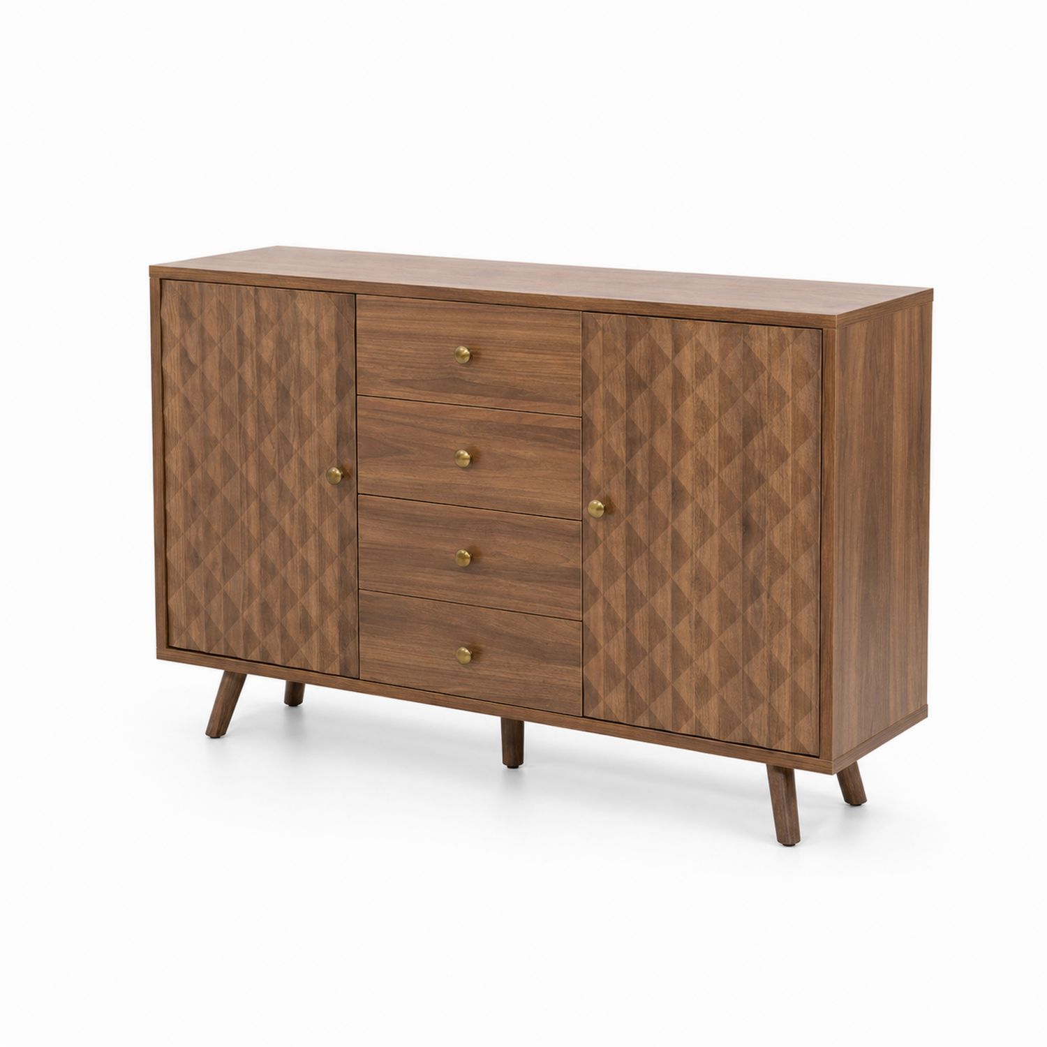 Buffet en Bois avec Portes et Tiroirs