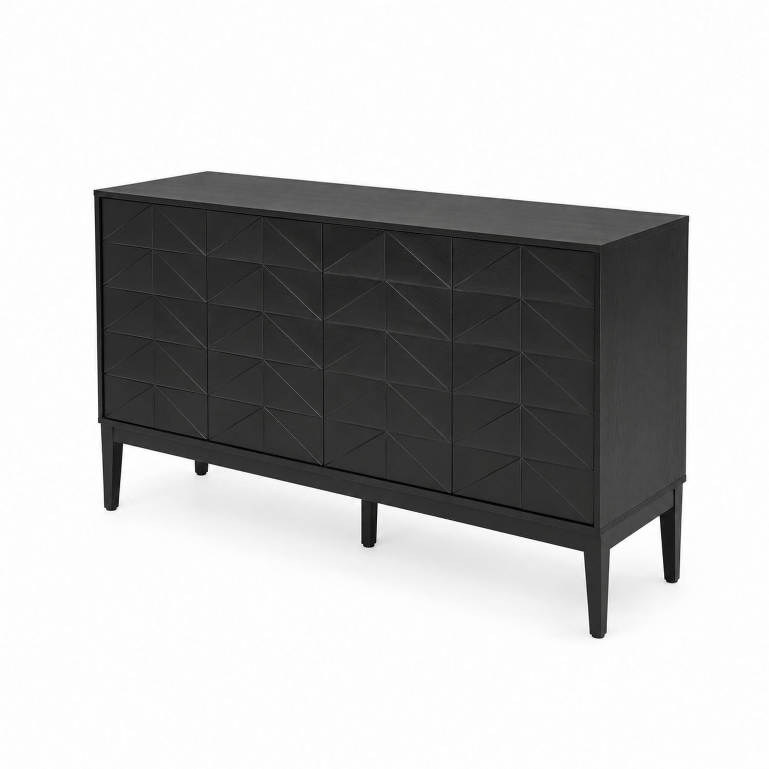 Buffet rectangulaire noir en bois 150x40x85 cm