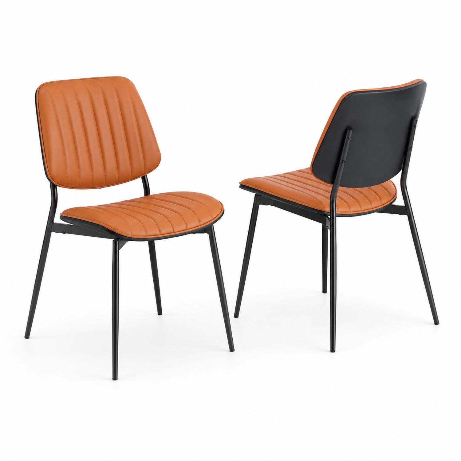 Chaises de salle à manger en PU avec pieds en métal, lot de 2