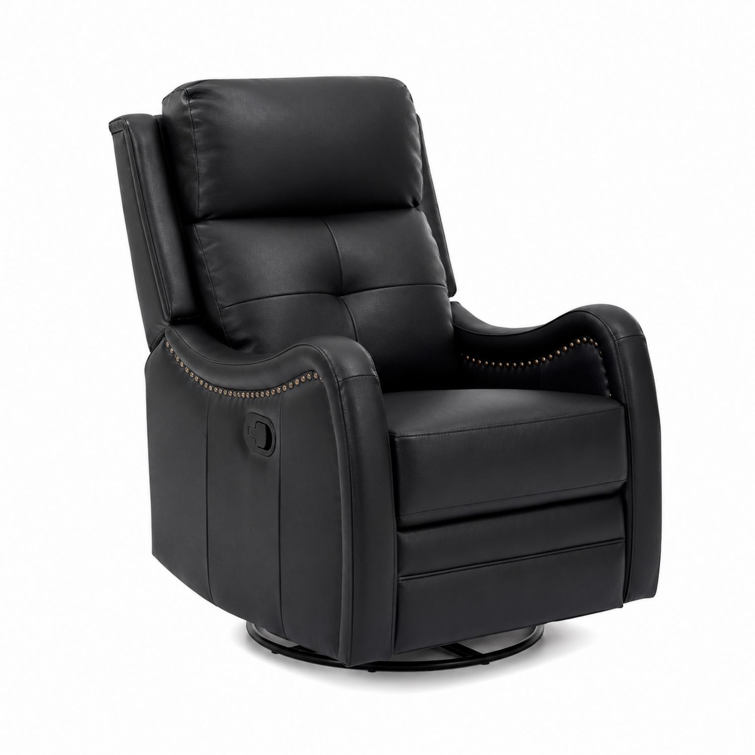 Fauteuil inclinable pivotant en cuir synthétique noir