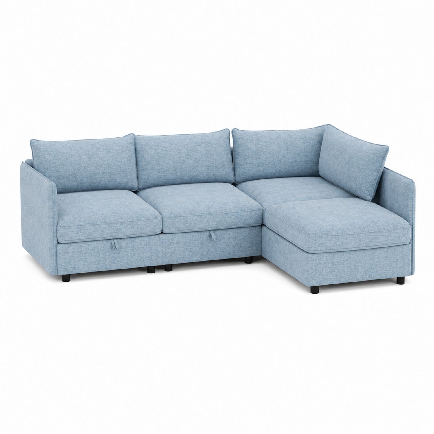 Canapé d'angle en tissu Bleu 230x150x85 cm