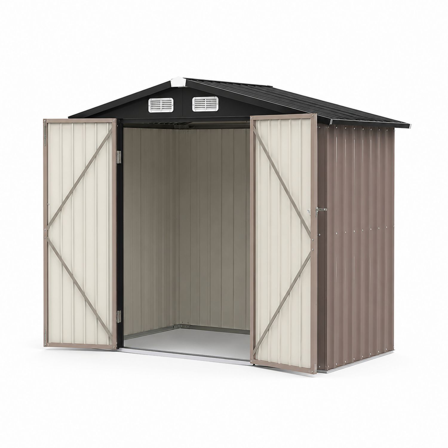 Abri de jardin en métal Taupe/Noir