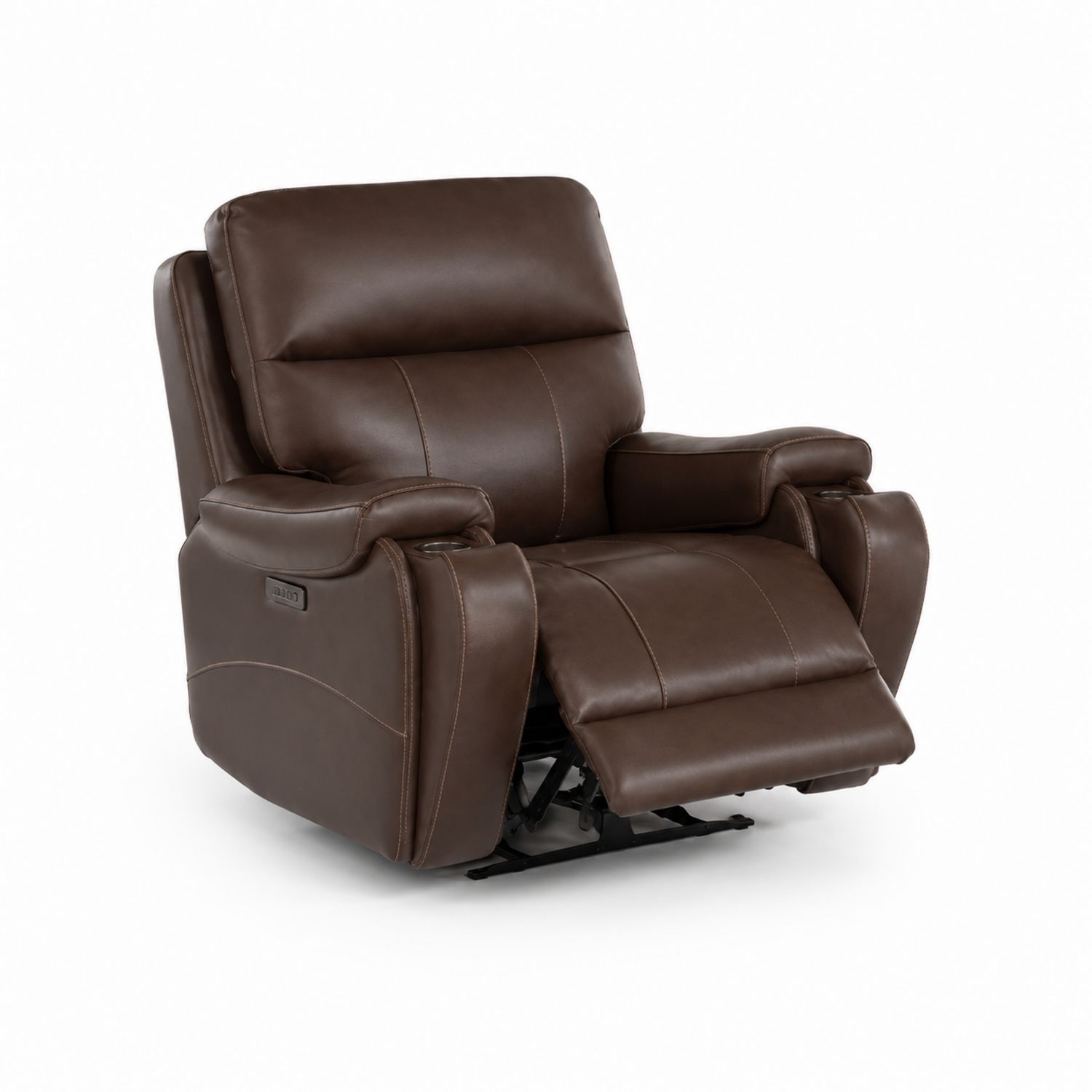 Fauteuil Inclinable en Cuir Synthétique Marron