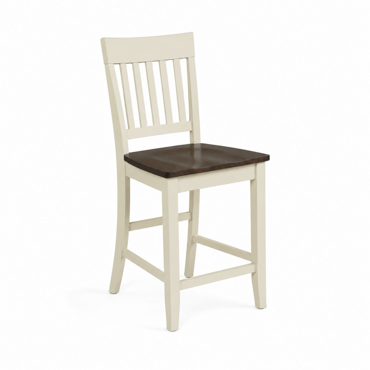 Chaise de bar en bois Ivoire et Brun foncé