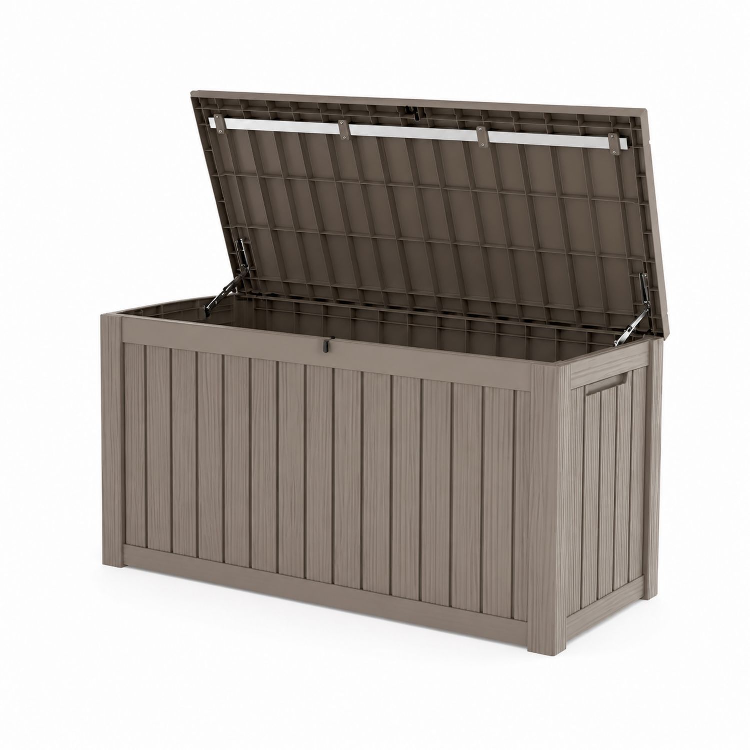 Coffre de rangement extérieur en résine marron 120x55x60 cm