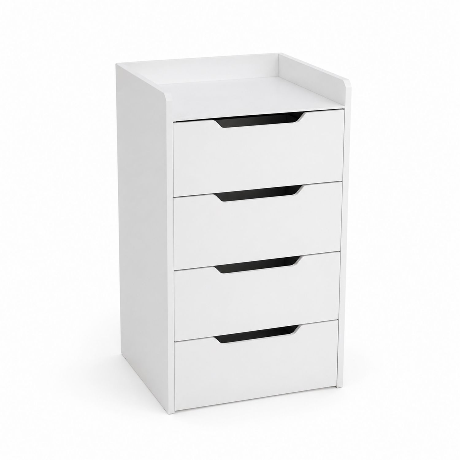 Commode 4 tiroirs en MDF Blanc 80x48x40 cm