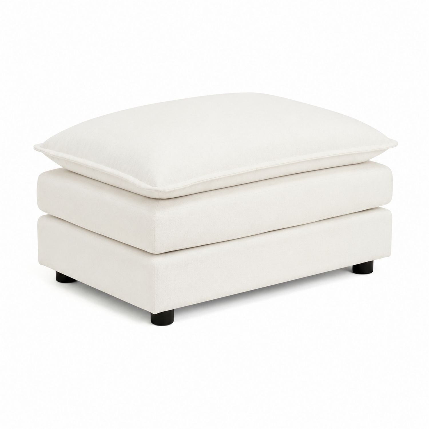 Repose-pieds en tissu blanc 90x60x45 cm