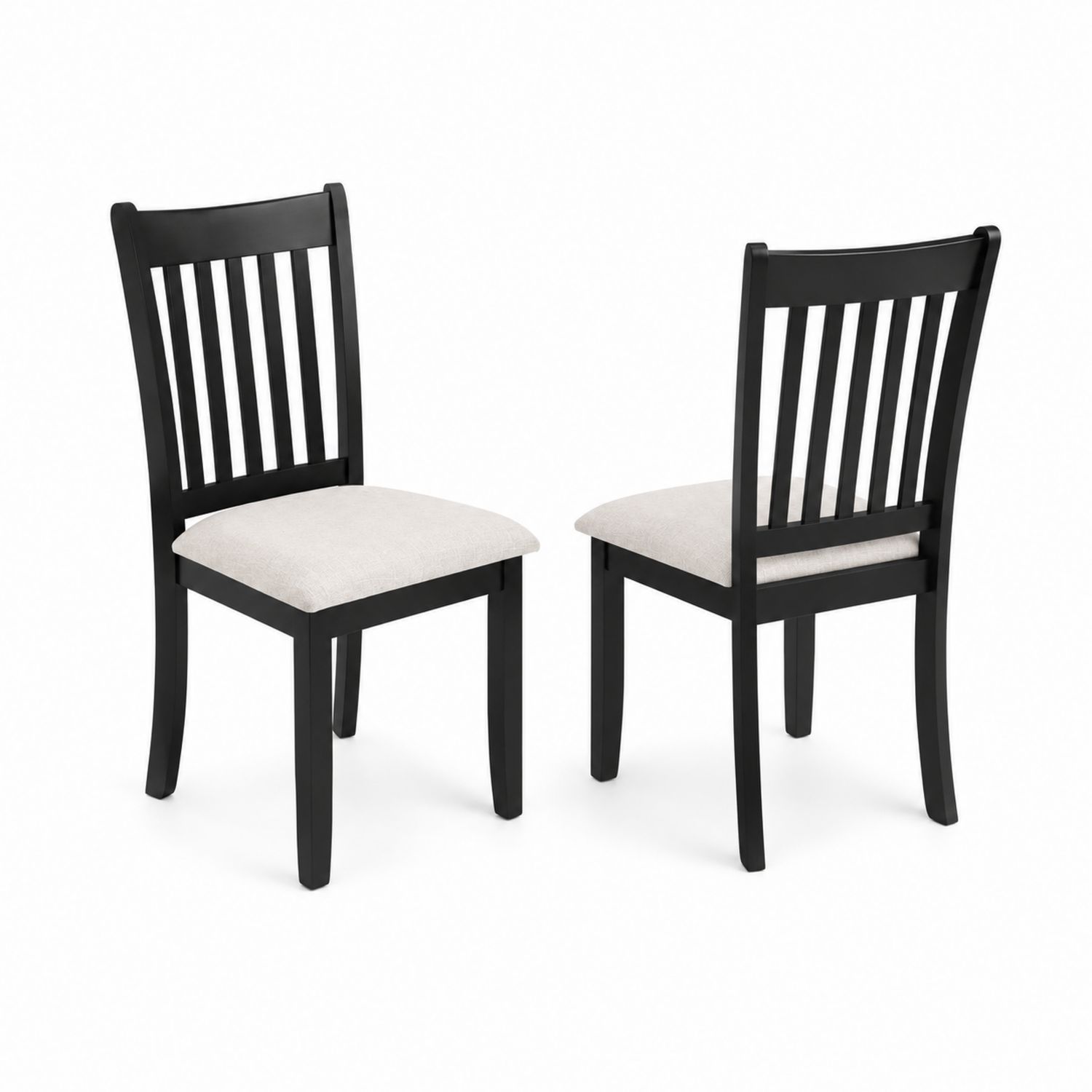 Chaises de salle à manger en bois avec assise rembourrée, lot de 2