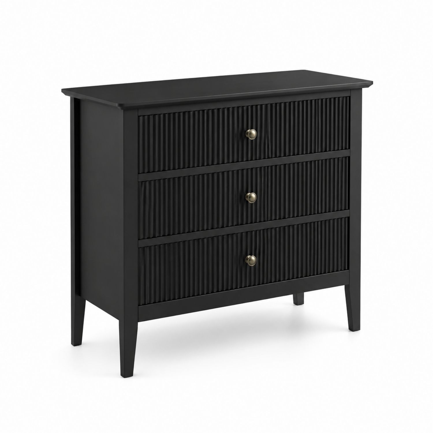 Commode 3 tiroirs en bois noir