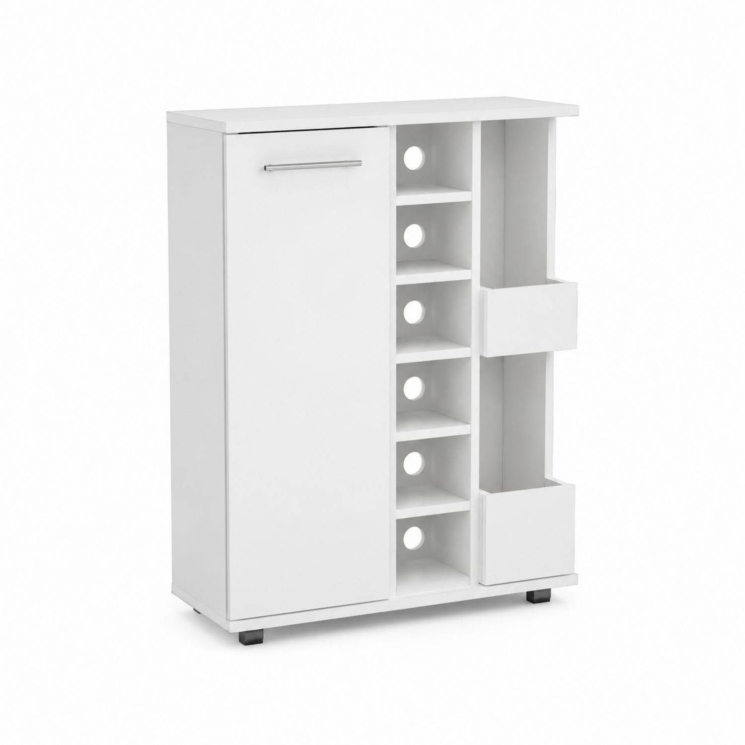 Meuble de bar blanc en panneaux de particules mélaminés 80x120x30 cm