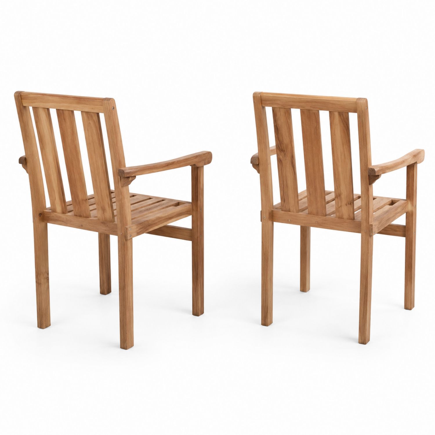 Ensemble de 2 chaises en bois pour extérieur