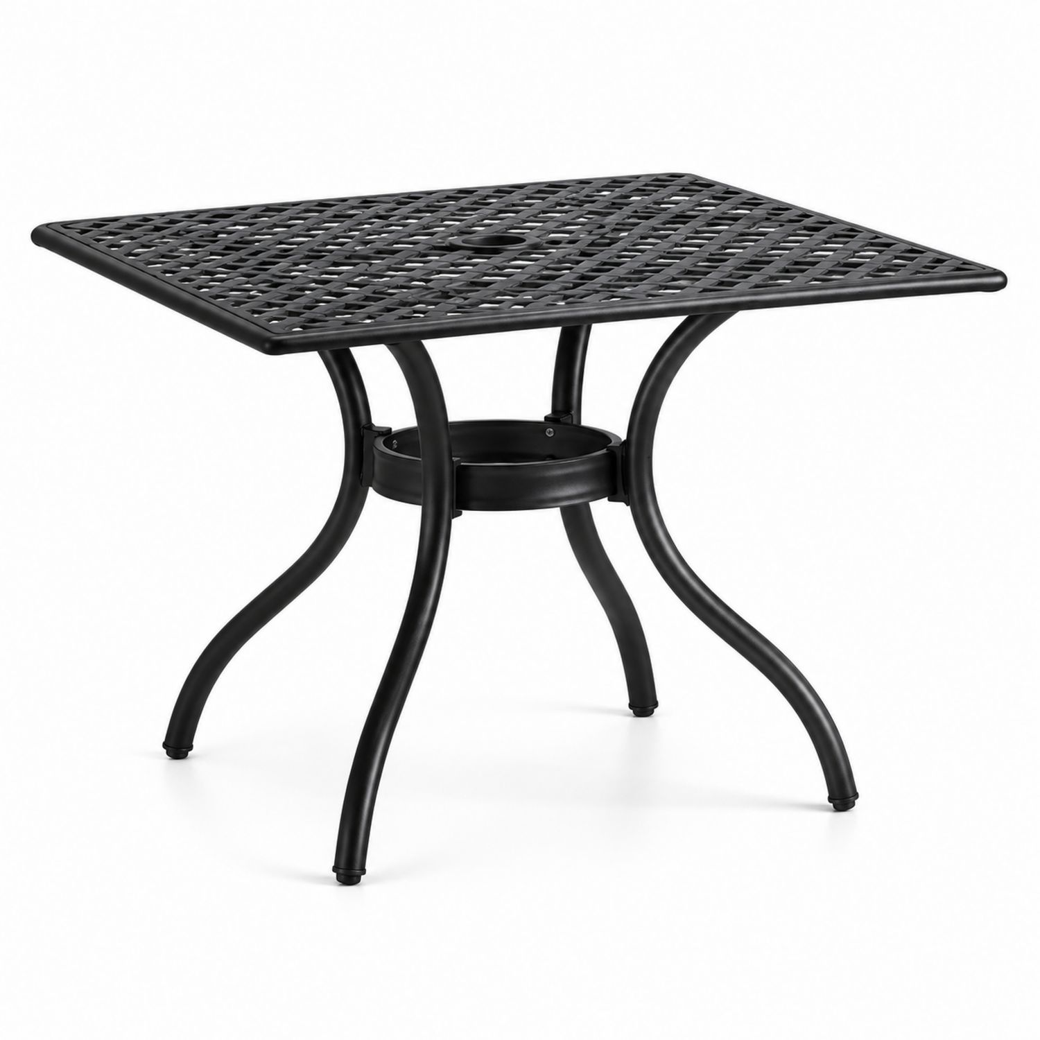Table de jardin en métal noir 90x90x72 cm