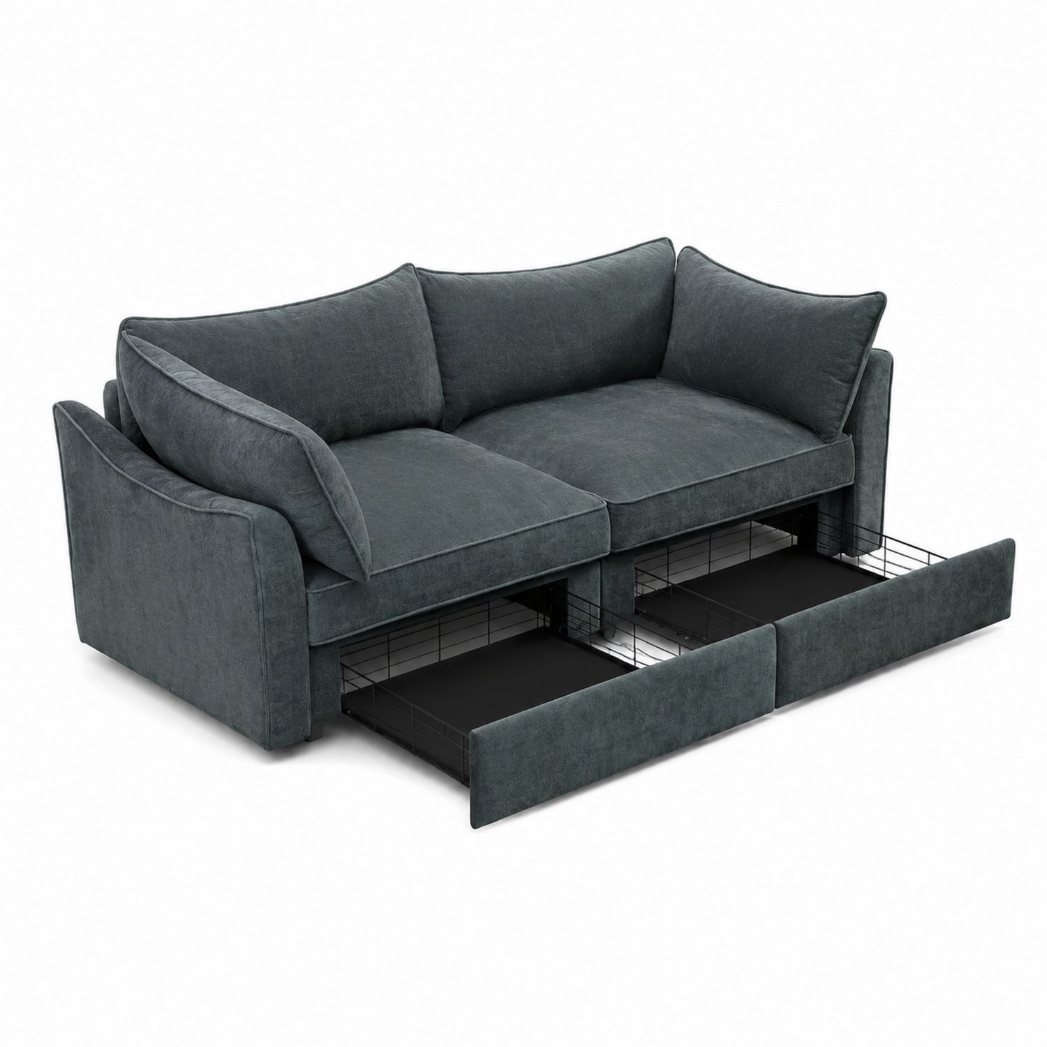 Canapé 3 places en tissu avec rangement