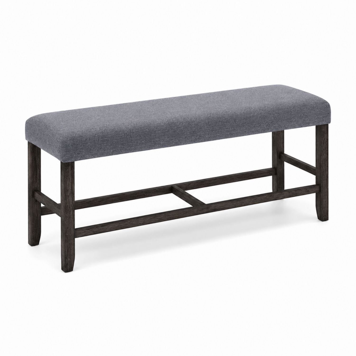 Banc en bois et tissu gris