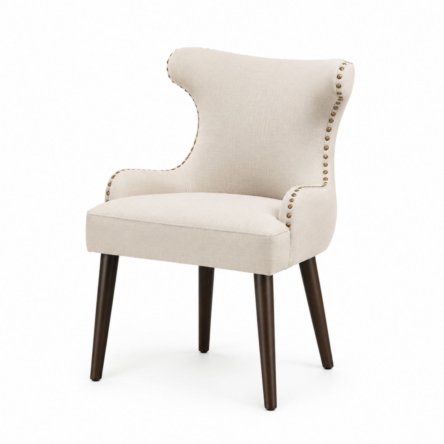 Silla de madera tapizada en algodón con tachuelas 60x60x90 cm-Omnilevar