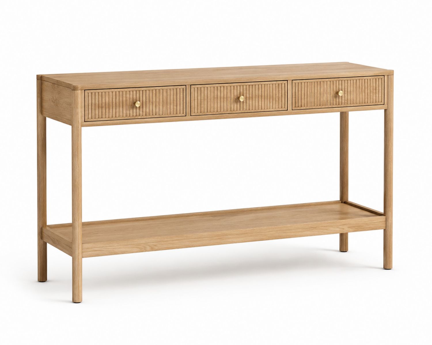 Mesa consola de madera de roble con cajones-Omnilevar