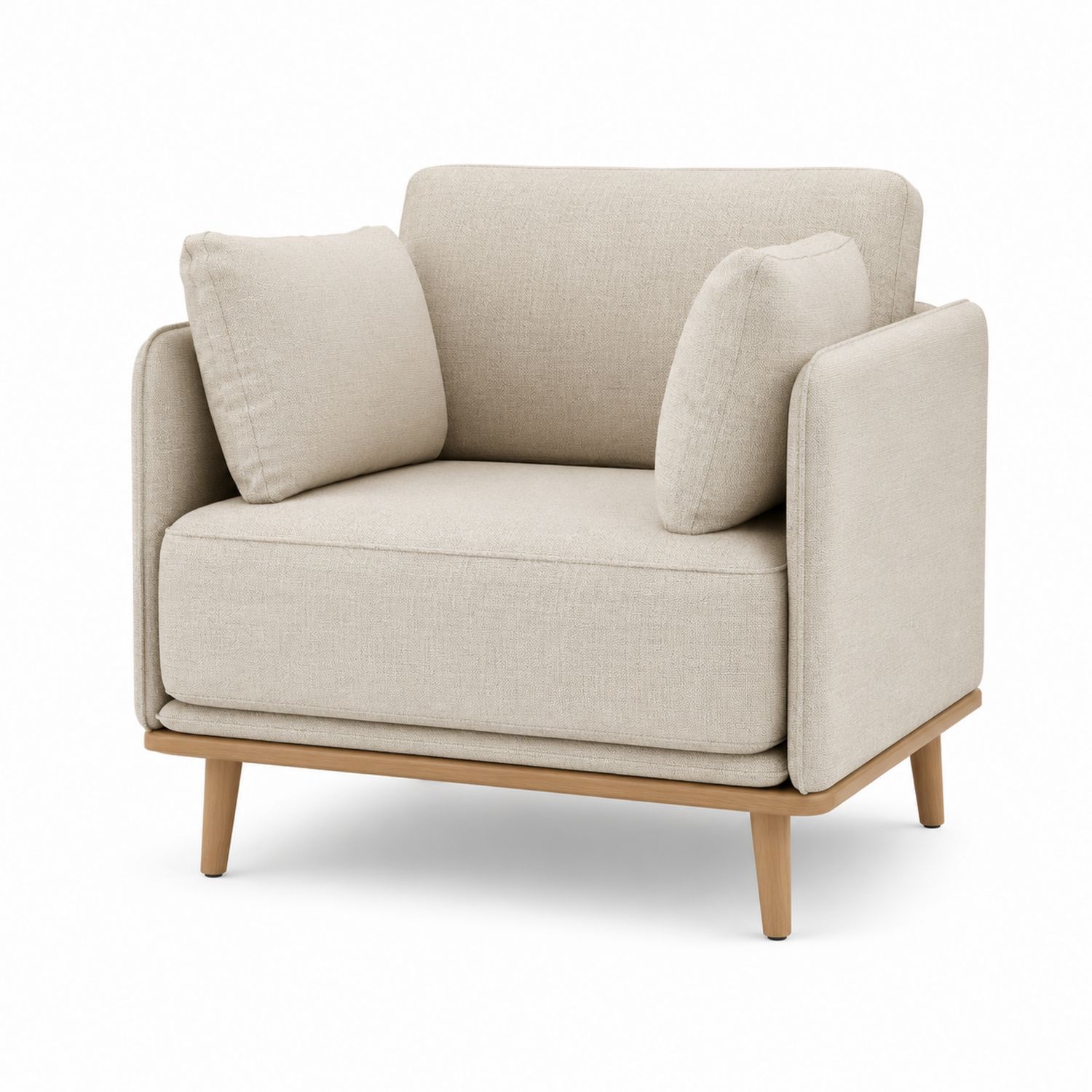 Sofá individual de tela con estructura de madera maciza-Omnilevar