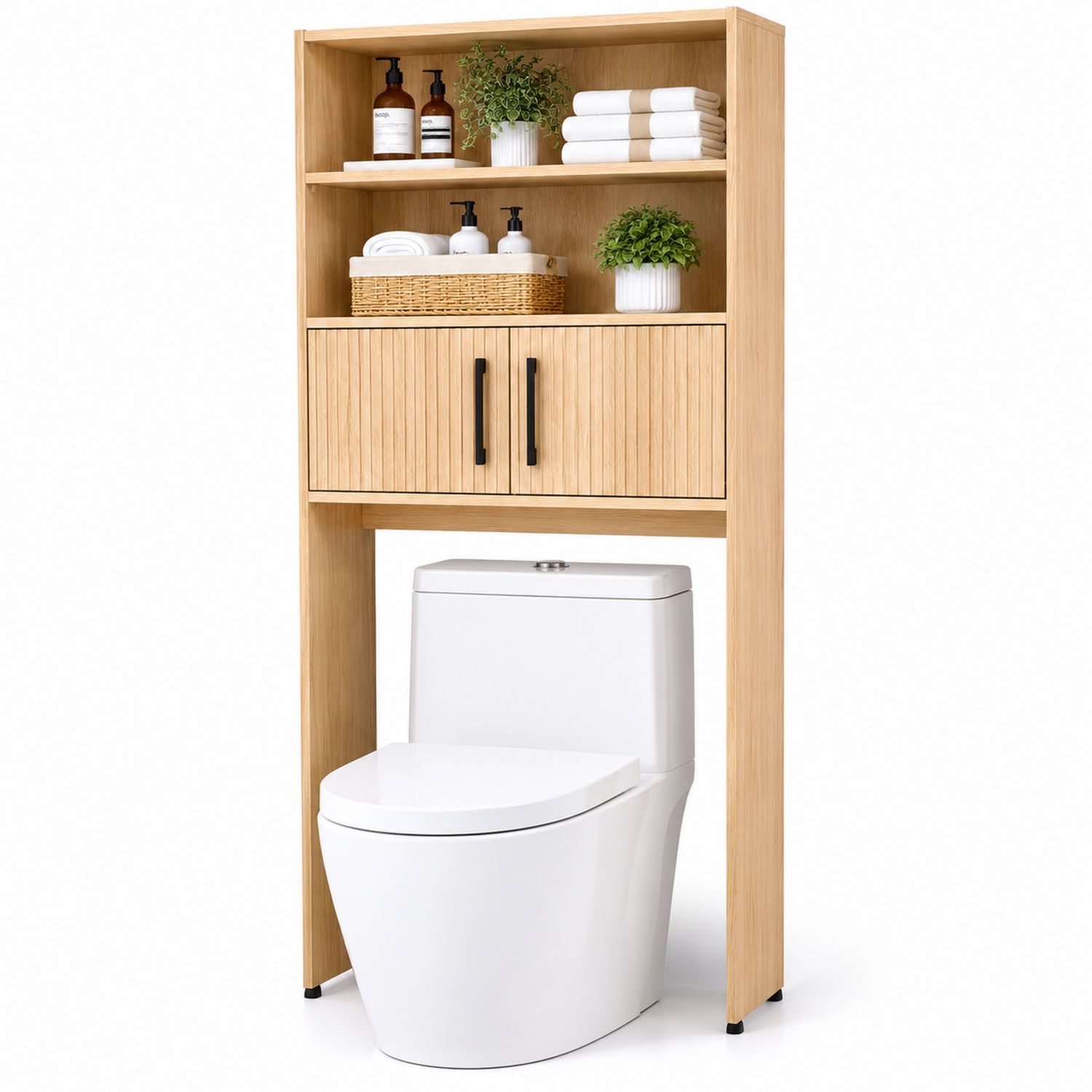 Estante de Madera de Roble para Inodoro 170cm-Omnilevar