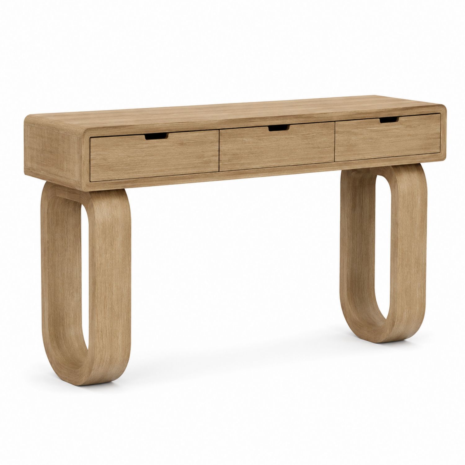 Mesa consola de madera de roble con 3 cajones-Omnilevar