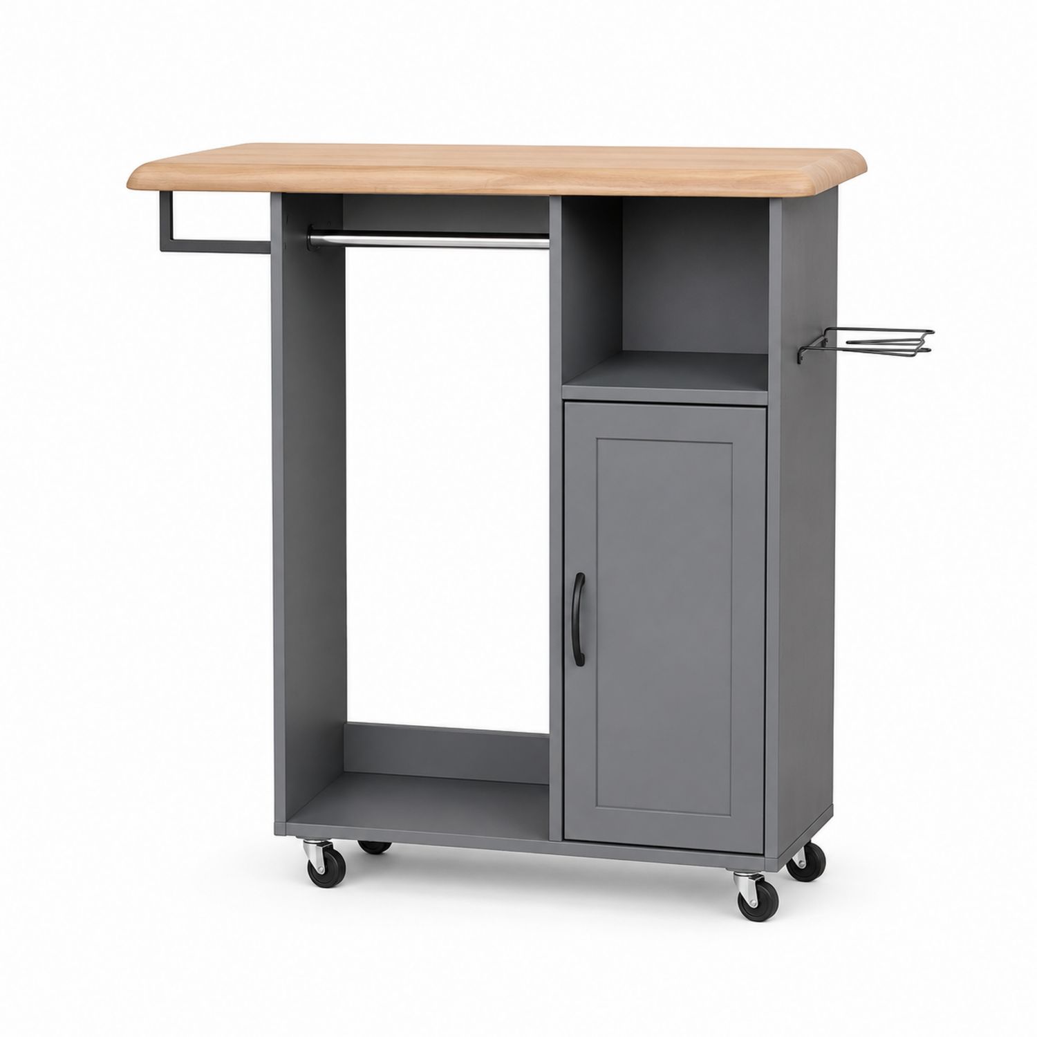 Carrito de almacenaje de acero y madera de 98x48x92 cm-Omnilevar