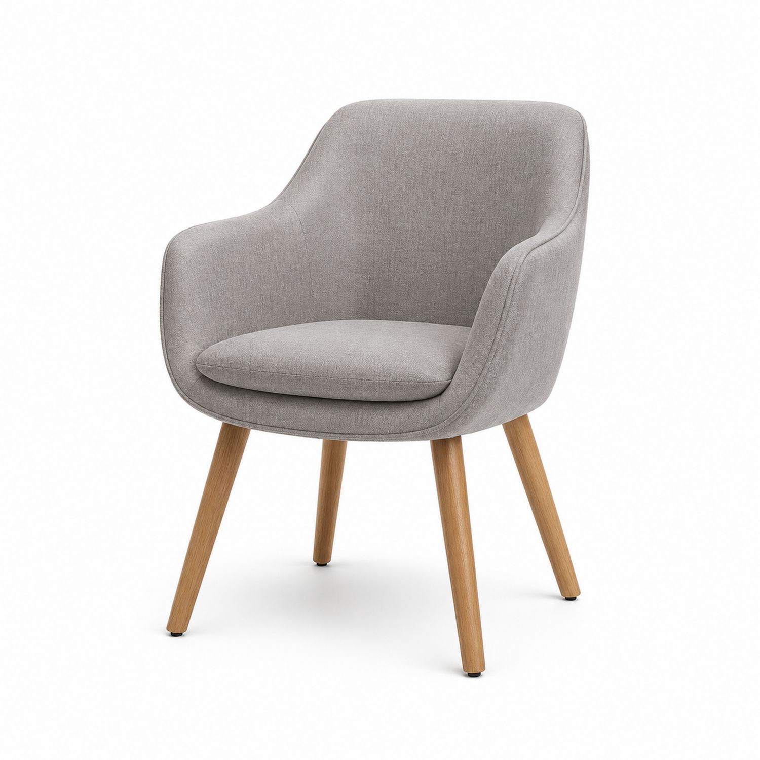 Silla de poliéster gris con patas de madera-Omnilevar