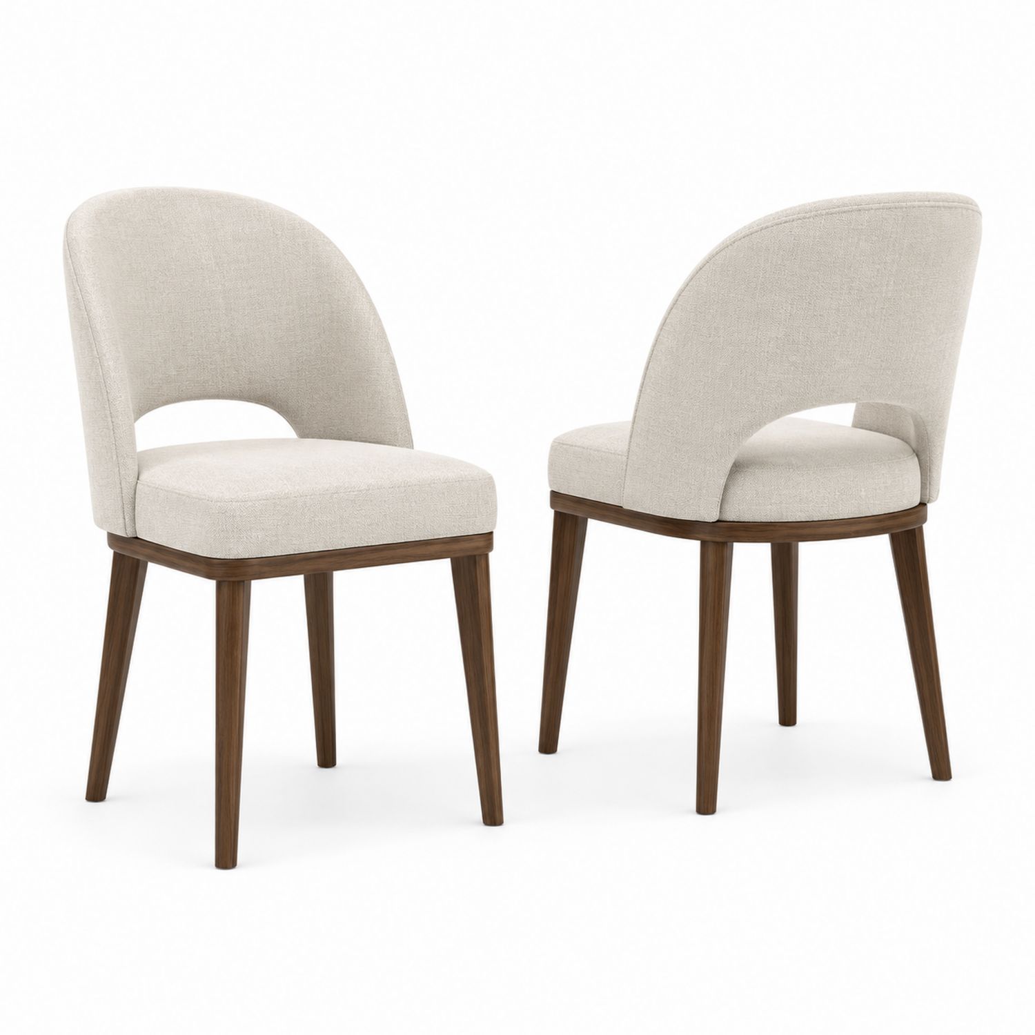 Conjunto de 2 sillas de comedor de tela y madera-Omnilevar