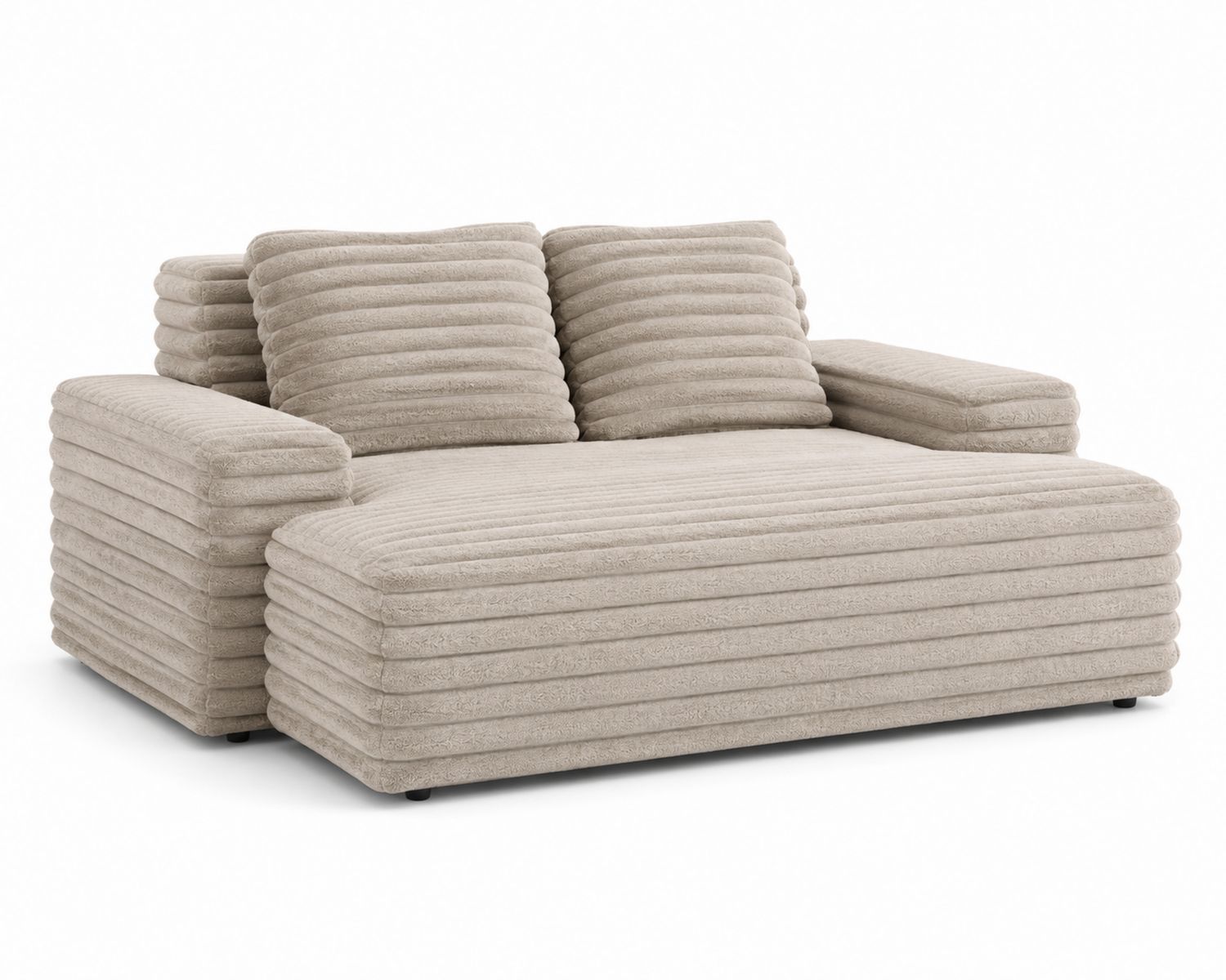 Sofá Chaise Longue de 2 plazas en Tejido Beige-Omnilevar