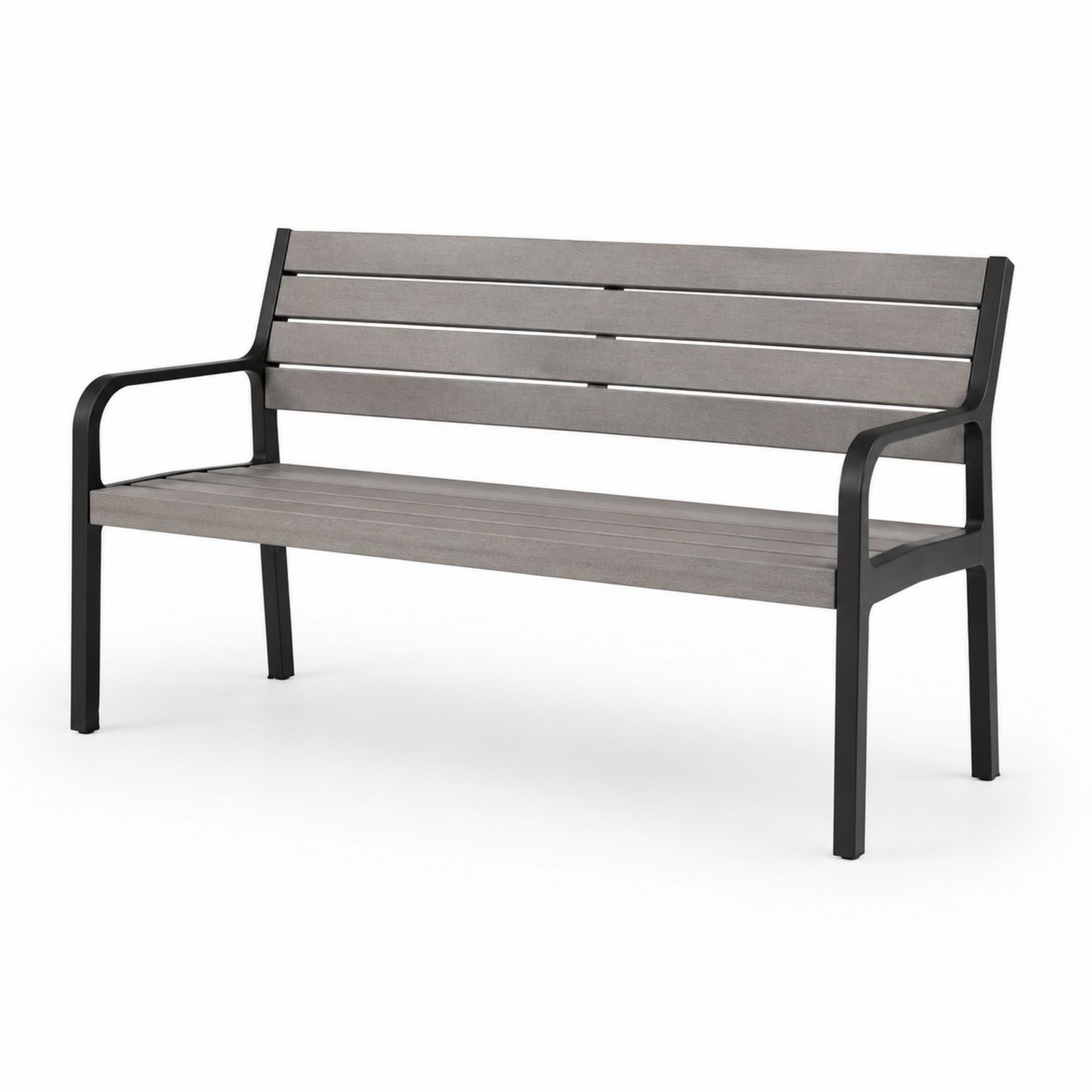 Banco de madera compuesta y acero para exterior 150x60x80 cm-Omnilevar