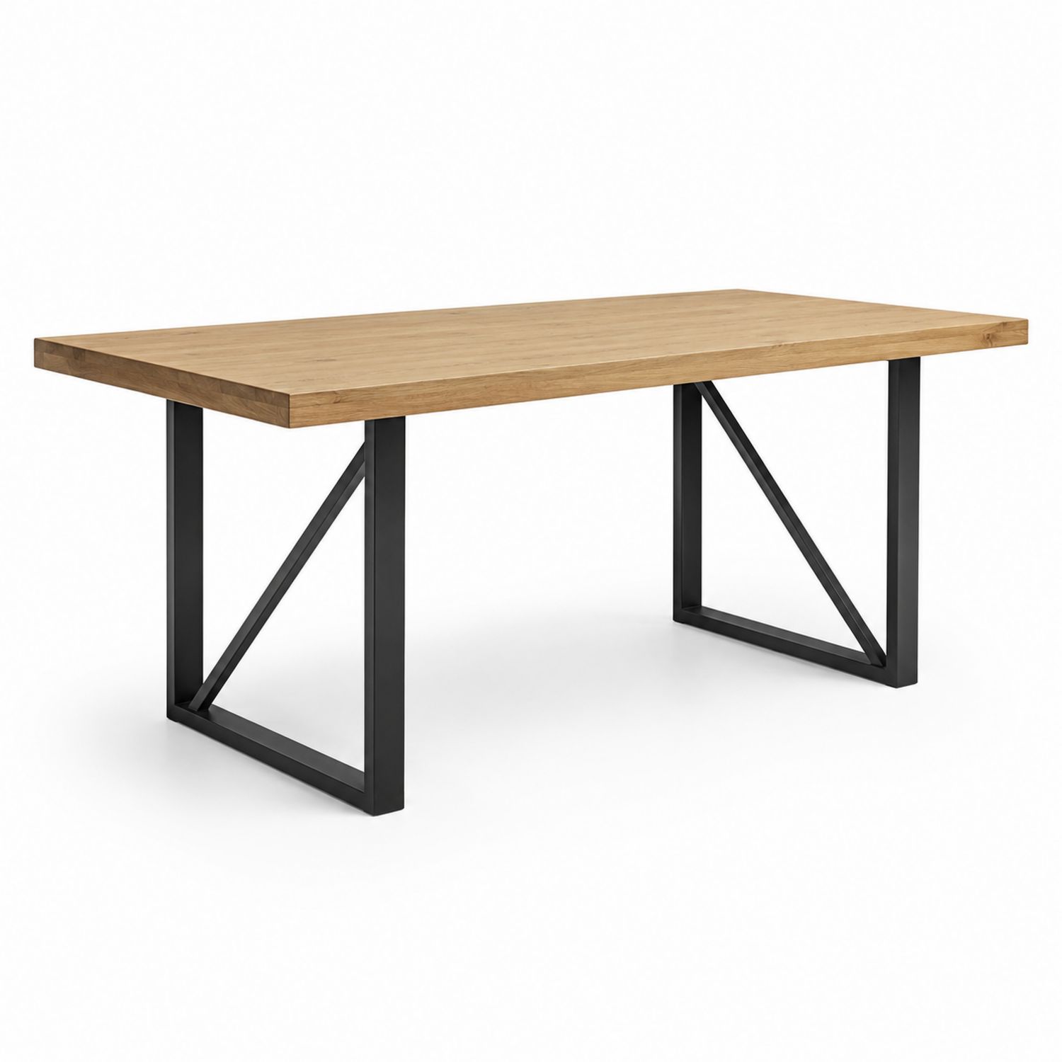 Mesa de comedor de madera y metal 180x90x75 cm Marrón/Negro-Omnilevar
